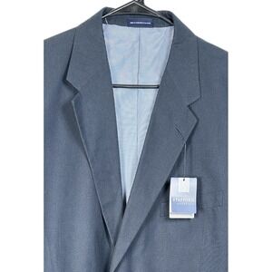 NEW Stafford 46L Navy Blue Stripe Travel Suit Jacket Sport Coat